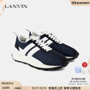 浪凡（LANVIN）官方 BUMPR男士复古运动鞋户外休闲鞋送男友新复古回潮 深蓝色和白色 (尺码偏大选小一码) 41