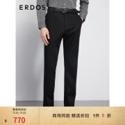 ERDOS【商场同款】秋冬直筒舒适休闲通勤男裤 黑 175/84A