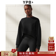 YPB(AF旗下)女装 24秋冬新款neoKNIT运动廓形圆领卫衣KI115-3157 黑色 XXS (160/80A)