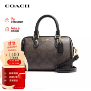 蔻驰（COACH）【品牌直供】女包棕色迷你波士顿桶包单肩手提包 深棕色 CH469IMAA8