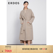 ERDOS 冬季无染色围裹系带青果领长款女羊绒大衣 锡器灰 160/84A/M