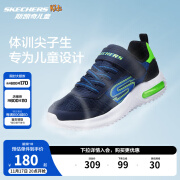 Skechers斯凯奇男童鞋儿童运动鞋秋季减震耐磨中大童休闲跑步鞋403732L 403723L-海军蓝色/柠檬色/NVLM 30码