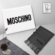 莫斯奇诺（MOSCHINO）【官方直营】 纯色围巾 男女同款保暖围巾 50122 015 logo款深灰色