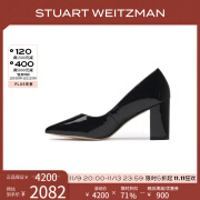 STUART WEITZMAN【早秋新品】SW AVENUE 75 BLOCK PUMP 优雅尖头通勤粗跟高跟鞋女