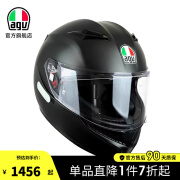 AGV K3百搭素色摩托车机车头盔双镜片全盔四季通用3C国标认证 MATT BLACK S