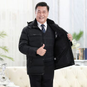 波司登剪标冬季中老年男装爸爸大码新款中年男士加绒加厚羽绒服尾货清仓 黑色 L