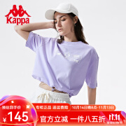 卡帕（Kappa）短袖夏季新款女子运动T恤箱式印花半袖休闲圆领短袖K0D42TD82M 香薰草紫-4201 M