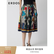 ERDOS 春夏真丝拼接印花女士半身裙 黑 155/64A/S