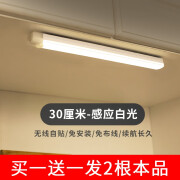 鸿视led人体感应灯带楼道走廊橱柜衣柜灯镜前灯柜底灯家用小夜灯 【超值】300mm白光发2个