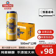 青岛啤酒（TSINGTAO）青岛皮尔森 精酿啤酒 500ml*12听 秋日出游整箱装PLUS权益版