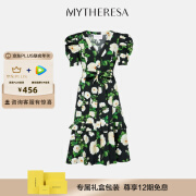 CAROLINA HERRERA 花卉棉质混纺中长连衣裙 P00941589 黑色 XXXS