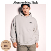 ABERCROMBIE & FITCH男装 24秋冬新款百搭美式抓绒连帽运动卫衣KI122-4261 米色 S (175/92A)