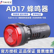 天逸电器上海AD17-22SM高分贝蜂鸣器24V带灯闪光220v常亮L红 AD17-22SM/DC(AC)24V 红色