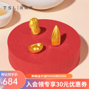 谢瑞麟（TSL）金豆豆金瓜子黄金投资金生日礼物送女友小金豆YV452-YX547 YV454（金瓜子1g）