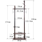 实木衣帽架落地式挂衣架欧式多功能衣服架子家用卧室置新品 单层【咖啡色】