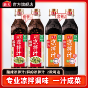 海天凉拌汁调味汁 凉拌菜调味料组合酸爽点蘸美味酸甜好吃 原味不辣凉拌汁500ml*2瓶