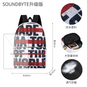 SOUNDBYTE潮牌美式双肩包女生学生小众原创印花背包初中休闲个性书包男 21338红色字母