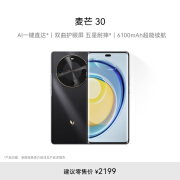 麦芒 30 双曲护眼屏 6100mAh超能续航12GB+256GB 曜金黑 5G AI手机