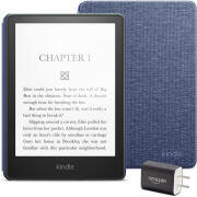 Kindle电纸书Paperwhite 6.8英寸电子书阅读器套装 电源适配器+保护套 Fabric Denim 8GB