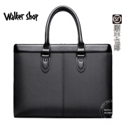 Walker Shop【品牌精选】品牌公文包男士商务大容量牛津布手提电脑包男 雅致黑 15英寸