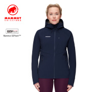 猛犸象（MAMMUT）Ultimate Comfort 女子户外防风弹力夹克上衣外套含羊毛软壳衣软 深海蓝色 M