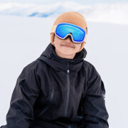 菲亚奥斯儿童滑雪镜防雾护目镜男女童滑雪眼镜双层大球面高清大视野滑雪镜 黄框透明底蓝片