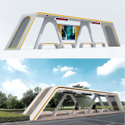 云舵公交候车亭定制 户外智慧招呼站台 智能公交站台站牌源头工厂 乳白色