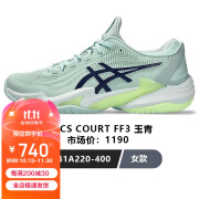 亚瑟士（asics）网球鞋女R9新款COURT FF3运动鞋D8G9耐磨减震防滑专业包裹性强 1042A220-400 玉青 FF3 女款 37.5 235MM