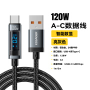 ESSAGER益斯功率数显适用小米快充数据线120W/67W/65W/兼容红米黑鲨超级闪充铝合金编织线 2M