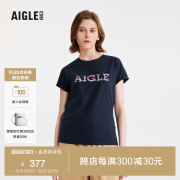 AIGLE艾高短袖T恤春夏户外休闲运动弹性柔软舒适圆领套头女士上衣 深海军蓝 BC511 40(170/92A)