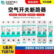 天正电气空气开关TGB1N-63S家用总闸保护器14P25A小型断路器220v 10A 1P