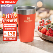 STANLEY不锈钢水杯啤酒杯男女办公室杯子户外露营双层大容量直饮广口杯 虎百合橘(不带盖) 473ml