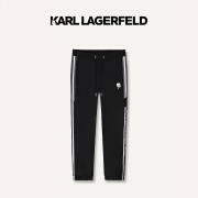 Karl Lagerfeld卡尔拉格斐轻奢老佛爷男装 2024夏款KARL侧条纹运动休闲裤 黑色 54