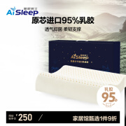 睡眠博士（AiSleep）斯里兰卡进口天然乳胶枕成人睡觉专用 波浪型颈椎枕芯95%乳胶含量