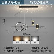 雷士照明2024新款饭厅吧台餐桌吊灯长条灯星空轻奢网红现代简约餐厅灯具 星空投影100CM黑色-三色变光