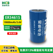 HCB昊诚ER34615智能水表流量计燃气表遥测定位PLC物联网设备1号3.6V锂电池D型 ER34615-裸电池