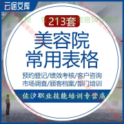 美容院常用表格大全员工管理岗位职责顾客预约档案美容店报表模板