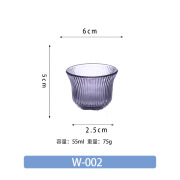 豪斯凡日式玻璃茶杯耐热玻璃杯锤纹个人小杯功夫茶具主人杯品茗杯 W-002竖条纹茶杯 55ML