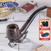 沙芬（SAVINELLI）石楠木老式过滤嘴烟斗男士意大利进口烟具606实木传统入门弯斗 【606型光面 大号弯斗 5星推荐】