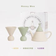 HoneyMee法式轻奢陶瓷咖啡茶具套装家用下午茶杯泡茶壶送礼盒 抹茶绿一壶两杯礼盒装 0个