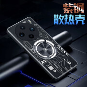 简亦成（JIANYICHENG）适用vivox100Ultra散热手机壳X100S保护套x90电竞游戏磁吸Pro防摔新款保护壳 电路黑紫铜石墨烯防摔 vivox100S