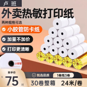 卢班外卖打印机热敏打印纸57x60mm超市收银纸专用纸餐饮商家打单云打印机美团外卖小票收据热敏纸 30卷57*60mm热敏打印纸【30卷/箱】 57X60mm