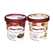 哈根达斯（Haagen-Dazs）经典口味品脱冰淇淋2杯组合装784g 比巧+夏威夷果仁