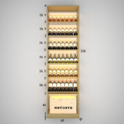 家尚红酒柜酒架置物架子商用落地式多层陈列靠墙酒庄葡萄酒展示柜 金色 60*30*230带灯