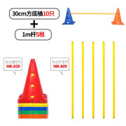 邃囍带孔标志桶足球篮球训练障碍物障碍桶跨栏小跨栏架敏捷栏灵敏跨栏 10个30cm带孔桶混色+1米杆子5根