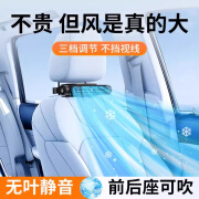 仟居佳座椅车载风扇后排便携USB插电三挡调节后背后枕汽车风扇 白色(USB插电款)