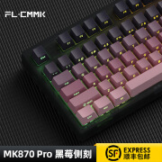 腹灵（FL·ESPORTS）mk870pro黑莓侧刻有线蓝牙无线机械键盘客制化办公电竞游戏静音 【三模无线】黑曜石 黑莓侧刻 KTT酒红轴 【麻将音】