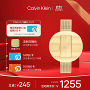 凯文克莱（Calvin Klein）CK小圆盘款钢带女士腕表25200146送女友礼物