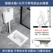 九牧王洁具蹲便器蹲坑式水箱套装家用大冲力陶瓷蹲厕卫生间防臭便池便器 旗舰水箱+【大尺寸带湾前】