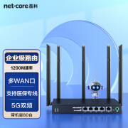 磊科（netcore）B6全千兆无线路由器企业级 wifi5G双频 1200M多WAN口 家用商用高速5天线路由